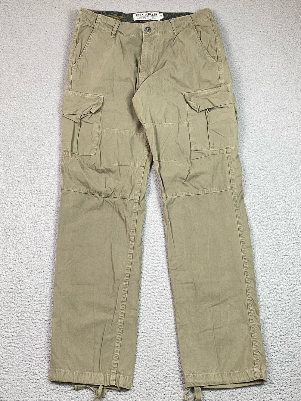 Iron & Resin Cargo Pants Men's Size 30 Cotton Outdoor Military Workwear